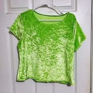 Lime Green Crushed Velvet Shirt